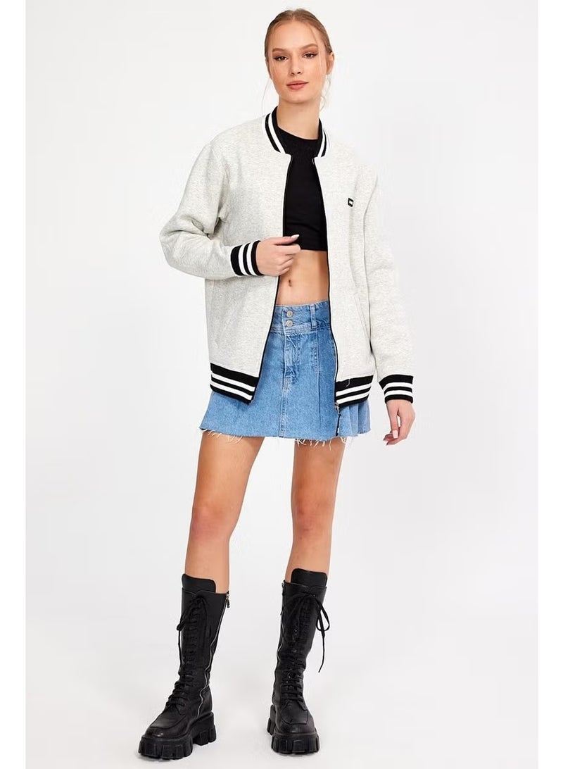 Alexander Gardi Alexandergardı Unlined Rose Gold Oversize College Jacket Coat (E23-0019 00) - Image 1